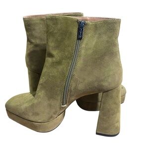 Jessica Simpson Kaiyah Green Suede Leather Platform Bootie Boots sz 10 NWOB